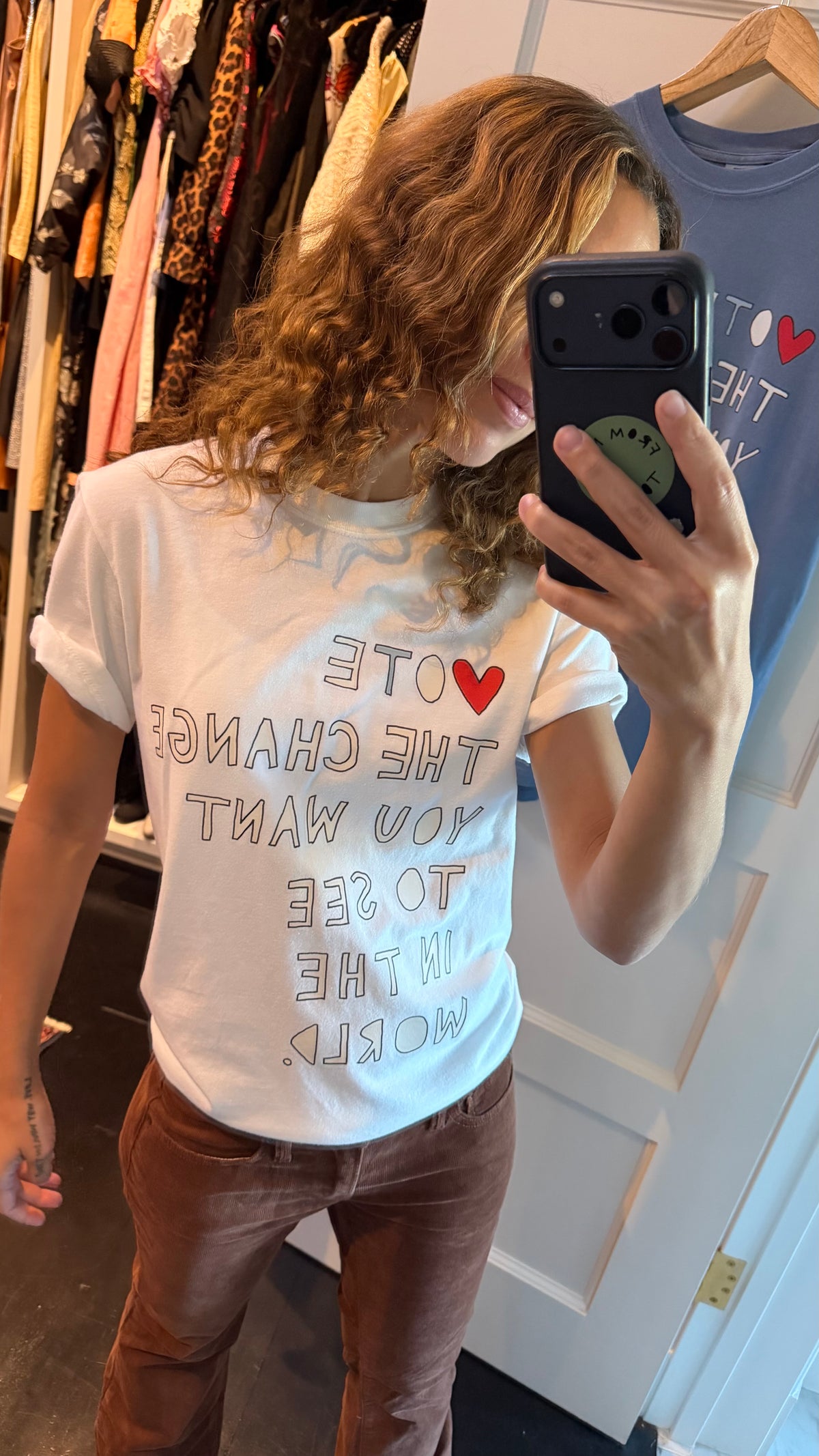 VOTE THE CHANGE white cotton tee