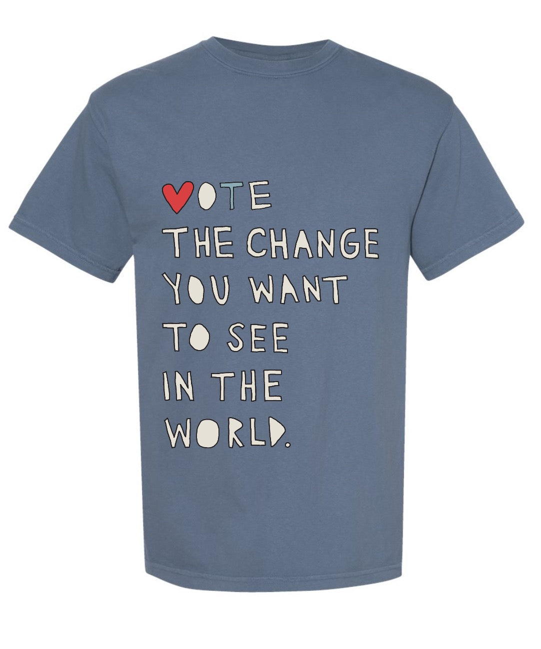 VOTE THE CHANGE blue cotton tee (PRESALE)