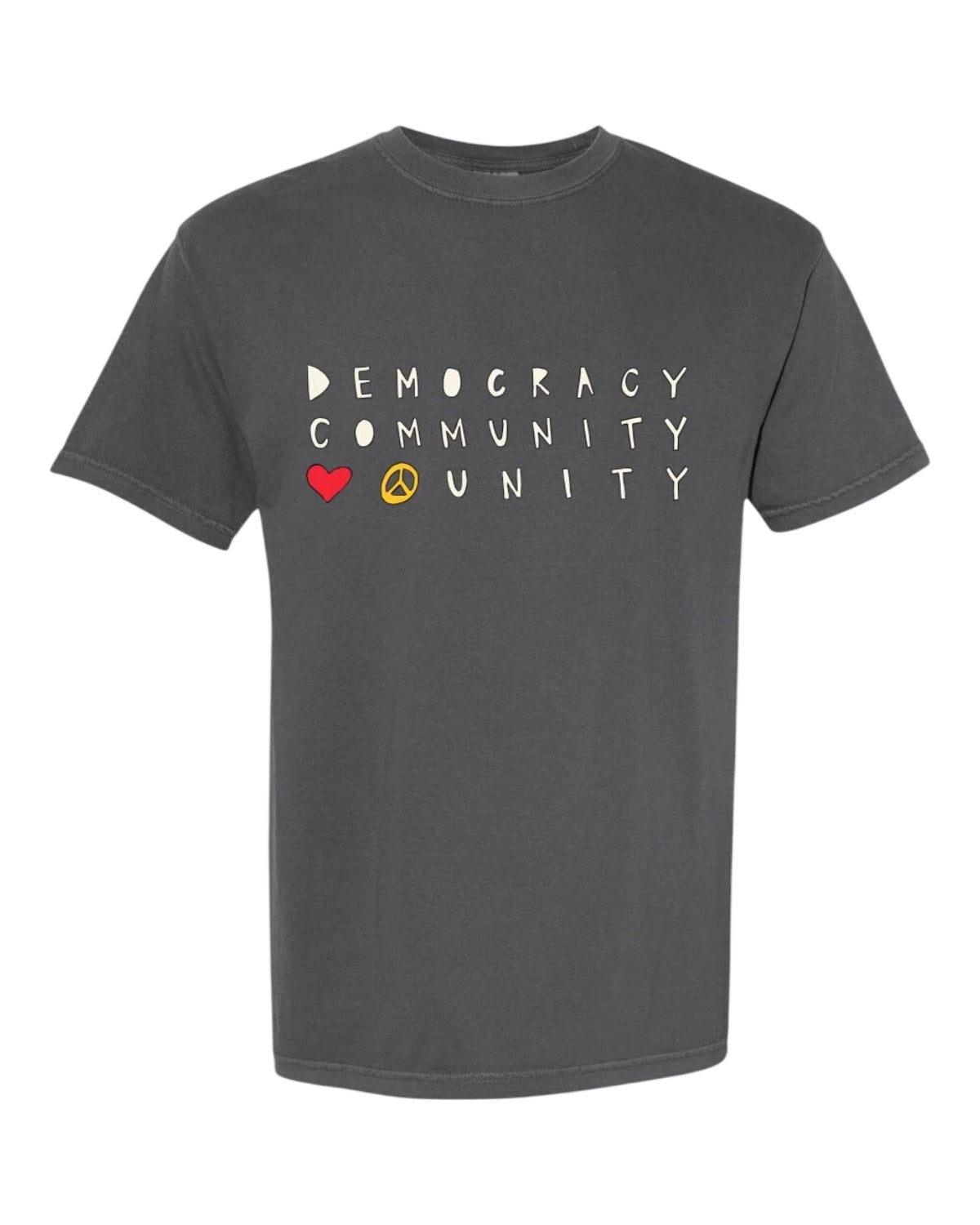 DEMOCRACY COMMUNITY UNITY cotton tee