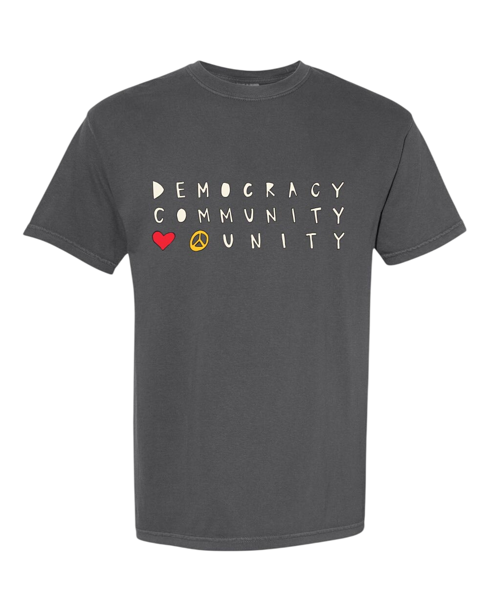 DEMOCRACY COMMUNITY UNITY cotton tee