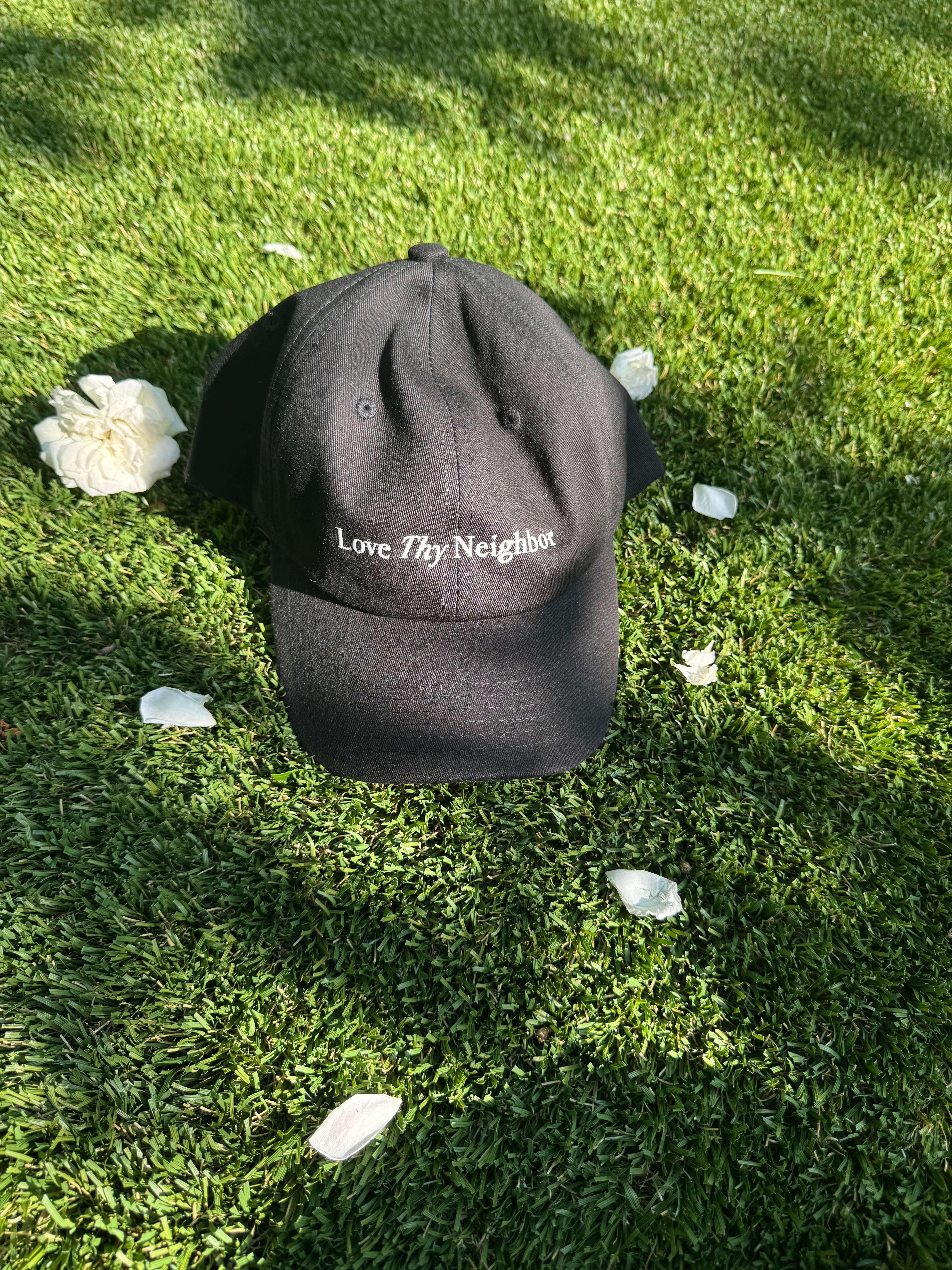 LOVE THY NEIGHBOR embroidered dad cap