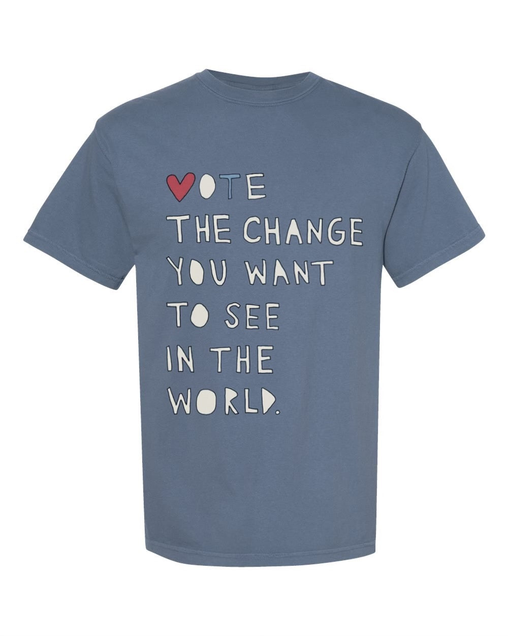 VOTE THE CHANGE blue cotton tee (PRESALE)